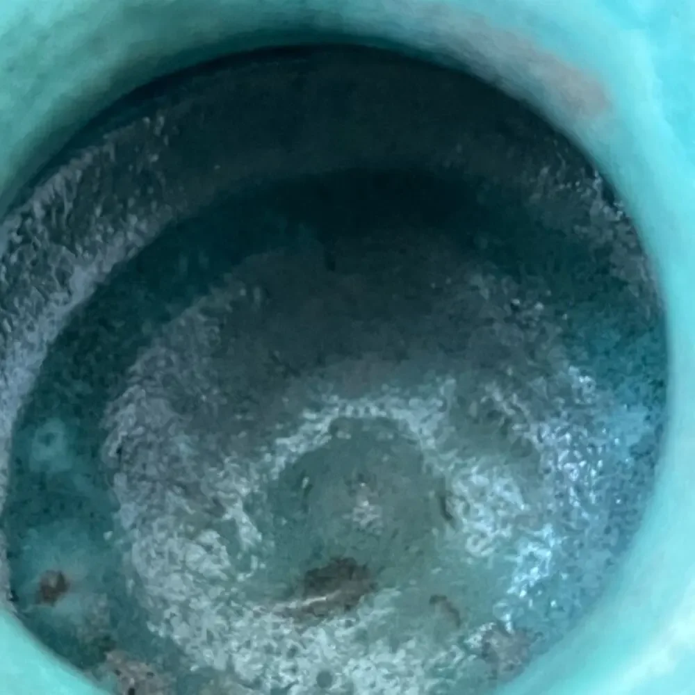 Studio Art Pottery Vase Stoneware Green Blue Drip Glaze